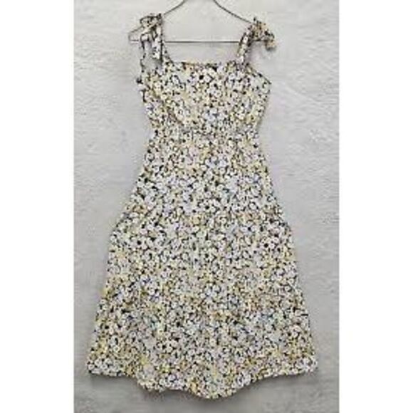 Sanctuary Size XL Ditzy Floral Tiered Maxi Dress Black Butter Yellow Daisy Print - Picture 3 of 14